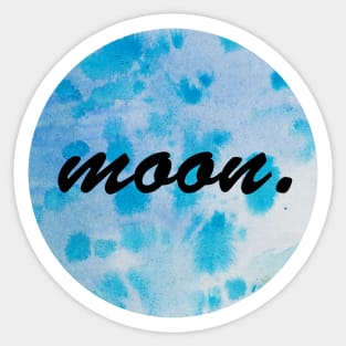 Blue watercolor circle moon Sticker